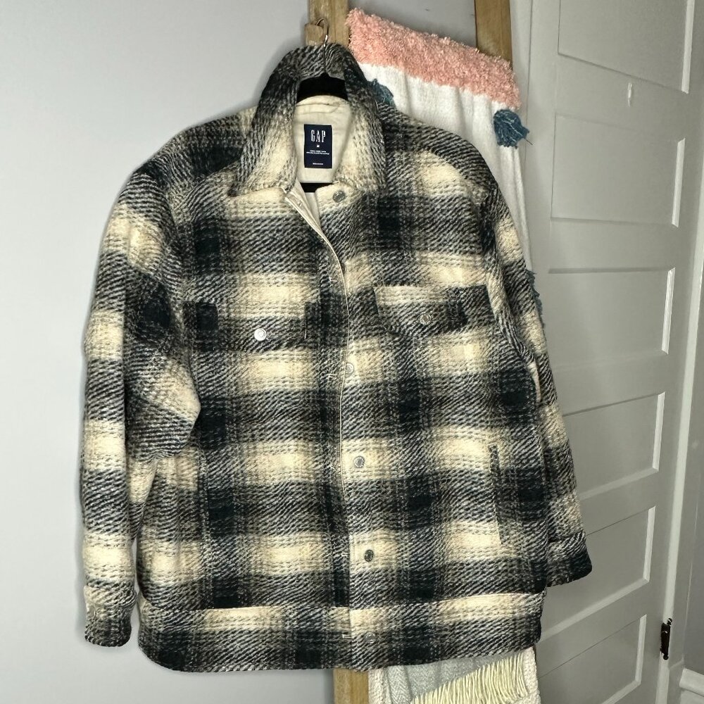 GAP Wool Boyfriend Shirt Jacket - Medium